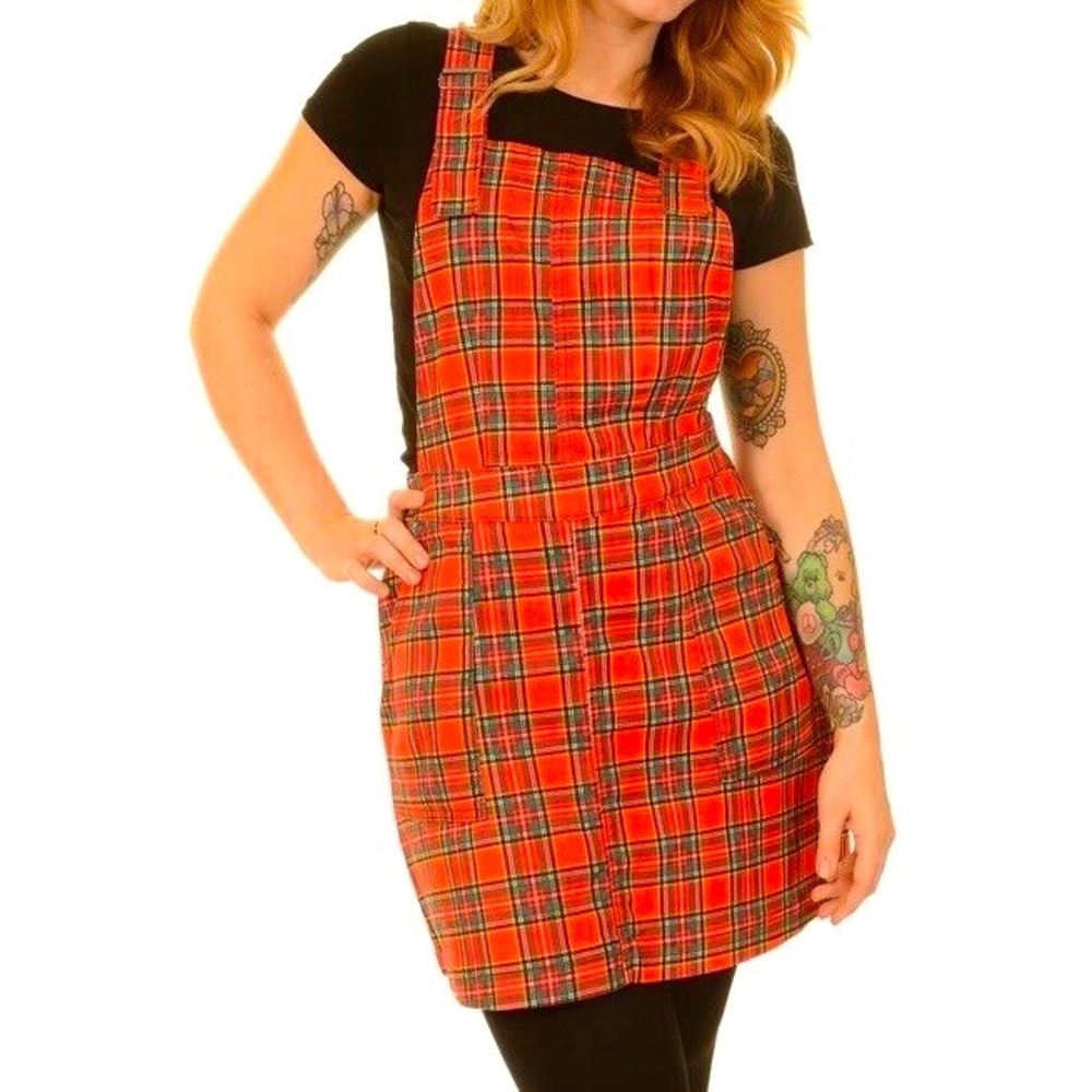 Tartan overall dress